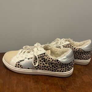 Leopard Print Women's Sneakers with Silver Accents